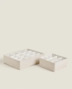 Storage*ZARA Home Organizer Basket With Compartments Cream