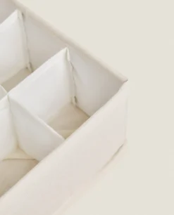 Storage*ZARA Home Organizer Basket With Compartments Cream
