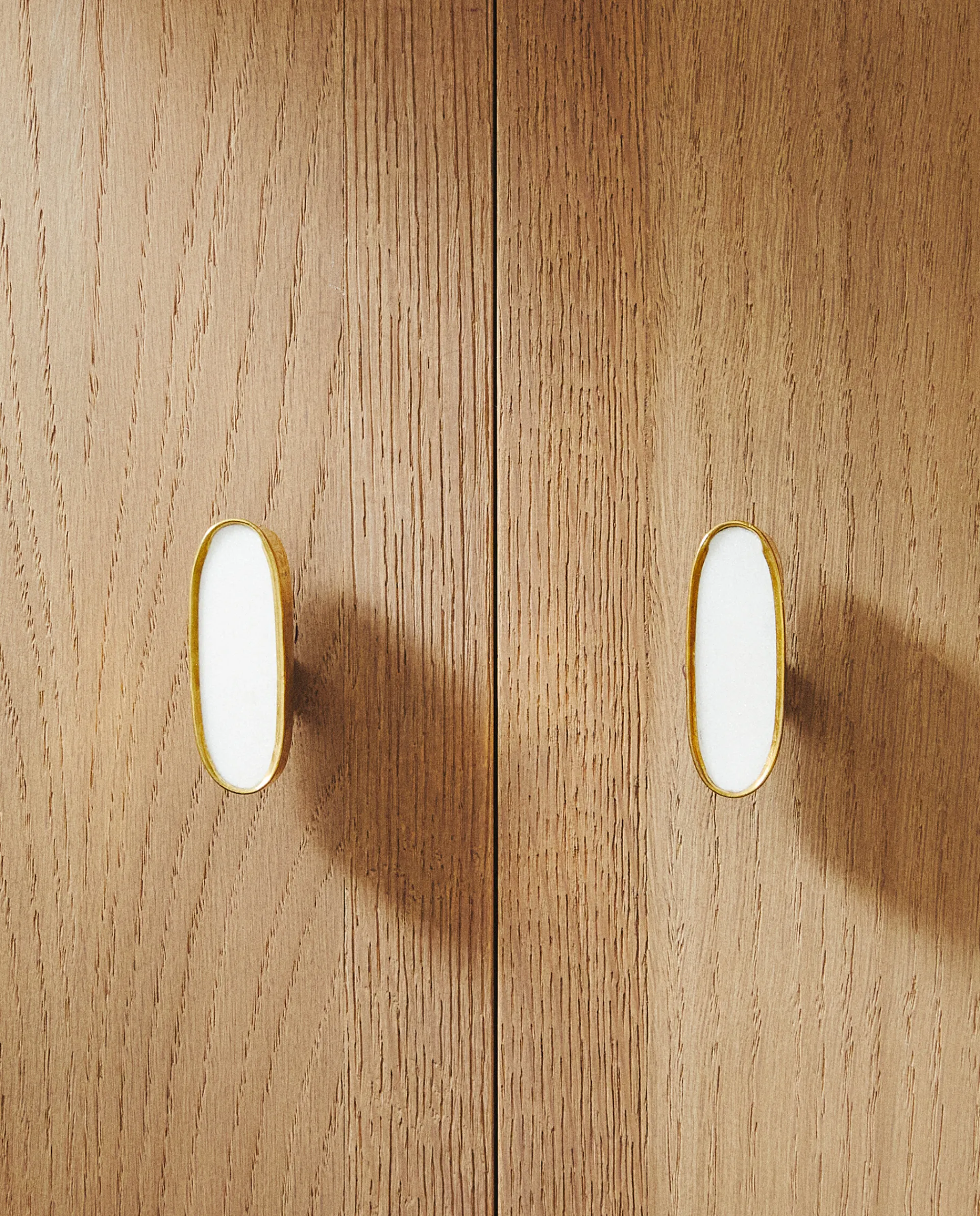 Door Knobs*ZARA Home Oval Marble Door Knob (Pack Of 2) Golden