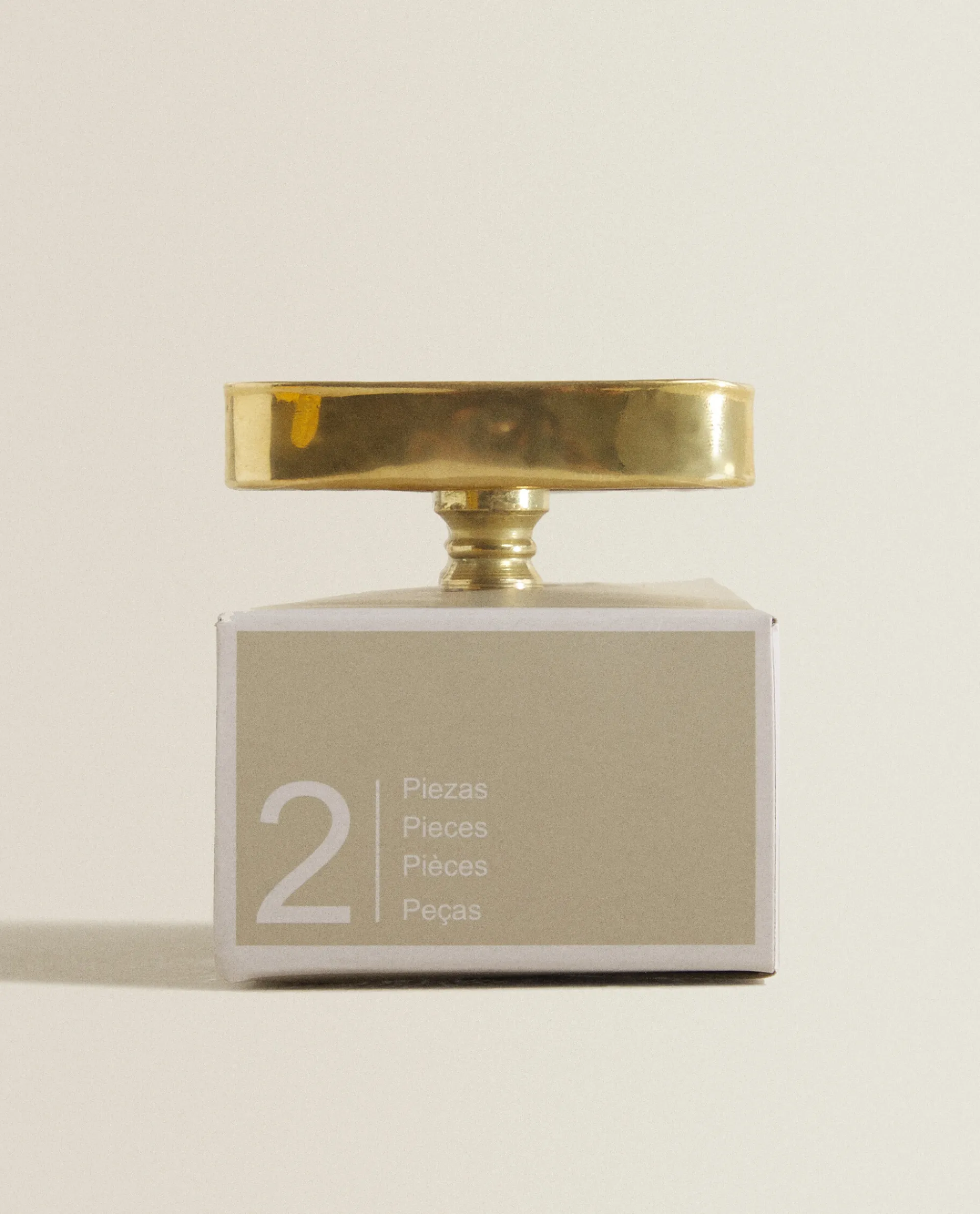 Door Knobs*ZARA Home Oval Marble Door Knob (Pack Of 2) Golden