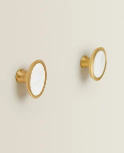 Door Knobs*ZARA Home Oval Mother-Of-Pearl Door Knob (Pack Of 2) Natural Colour