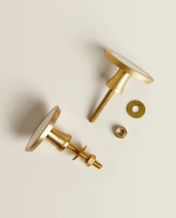 Door Knobs*ZARA Home Oval Mother-Of-Pearl Door Knob (Pack Of 2) Natural Colour