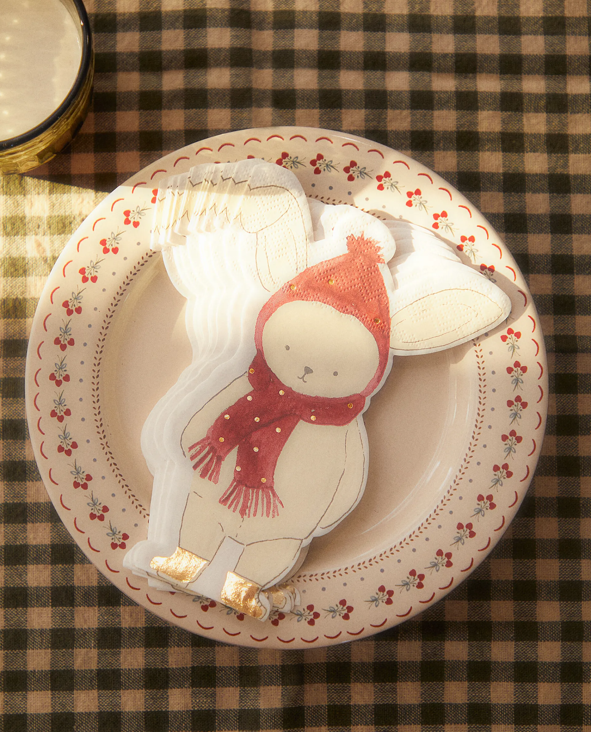 Kids*ZARA Home Pack Of Children'S Paper Napkins With Christmas Bunny Rabbit Multicolored