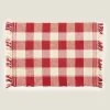 Dining*ZARA Home Pack Of Christmas Check Placemats Red
