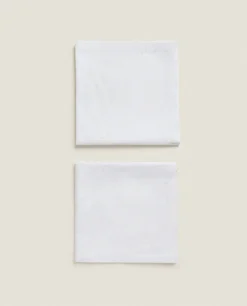 Dining*ZARA Home Pack Of Christmas Glittery Floral Jacquard Napkins Golden