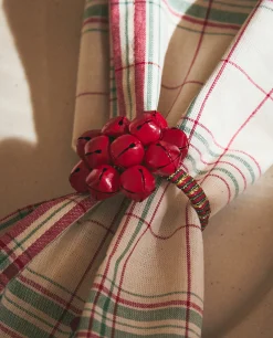 Dining*ZARA Home Pack Of Christmas Sleigh Bell Napkin Rings Red