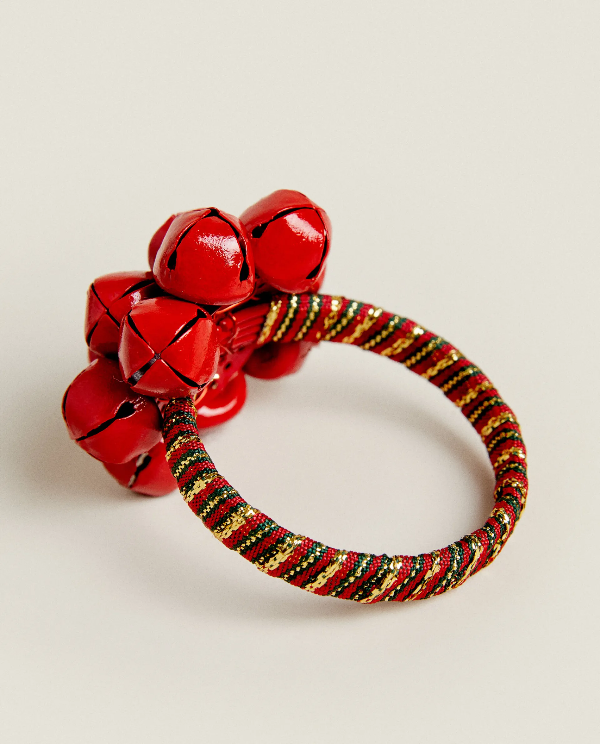 Dining*ZARA Home Pack Of Christmas Sleigh Bell Napkin Rings Red