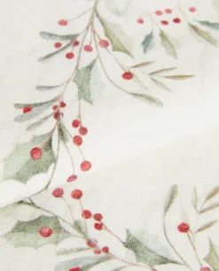 Dining*ZARA Home Pack Of Jacquard Cotton Napkins With Christmas Holly Red