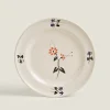 Dinner Plates*ZARA Home Painted Floral Dinner Plate Beige