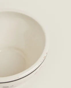 Bowls*ZARA Home Painted Flower Bowl Beige