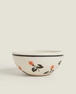 Bowls*ZARA Home Painted Flower Mini Bowl Beige