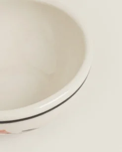 Bowls*ZARA Home Painted Flower Mini Bowl Beige