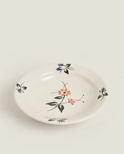 Soup Plates*ZARA Home Painted Flower Soup Plate Beige