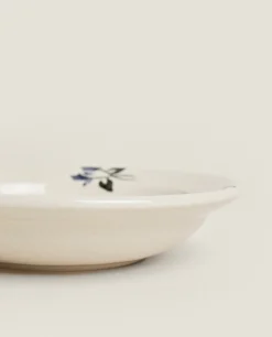 Soup Plates*ZARA Home Painted Flower Soup Plate Beige