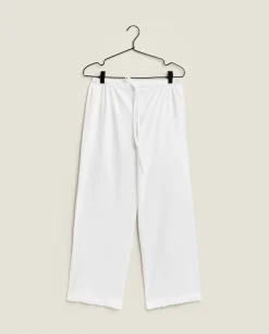 Pajamas*ZARA Home Pants With Lace Trim Hems White