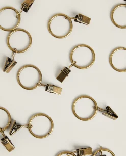 Curtains*ZARA Home Peg Curtain Rings (Pack Of 20) Golden