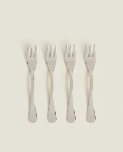 Cutlery*ZARA Home 4-Piece Brunch Fork Box Steel Grey