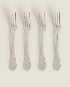 Cutlery*ZARA Home 4-Piece Classic Fork Box Steel Grey