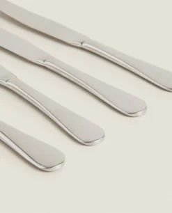 Cutlery*ZARA Home 4-Piece Classic Knife Box Steel Grey