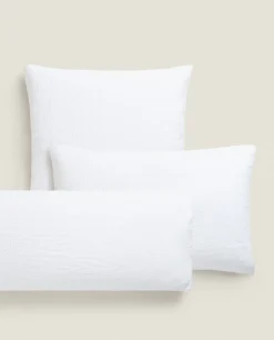 Pillowcases*ZARA Home Pillowcase With Bedspread Quilt Effect White