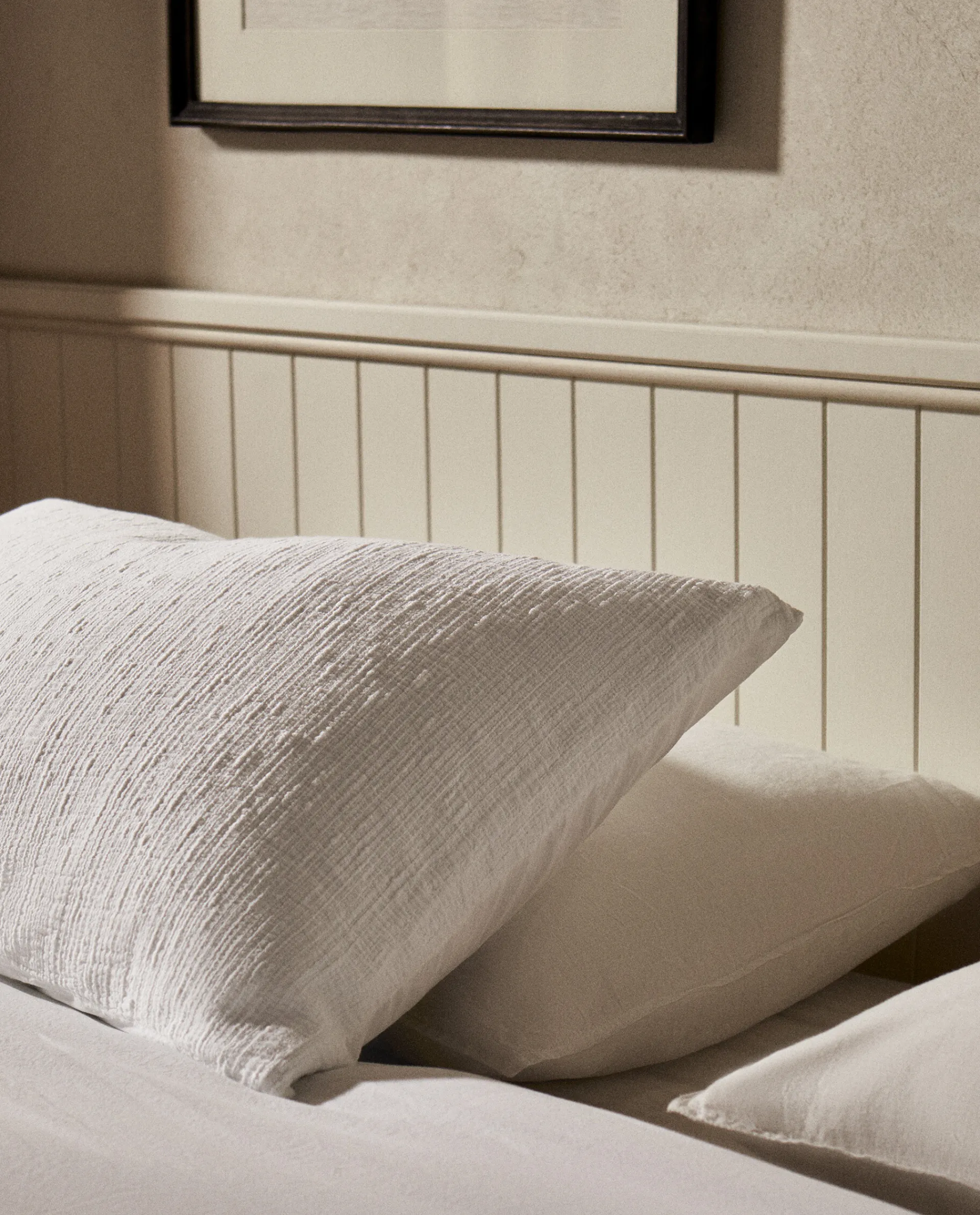 Pillowcases*ZARA Home Pillowcase With Bedspread Quilt Effect White