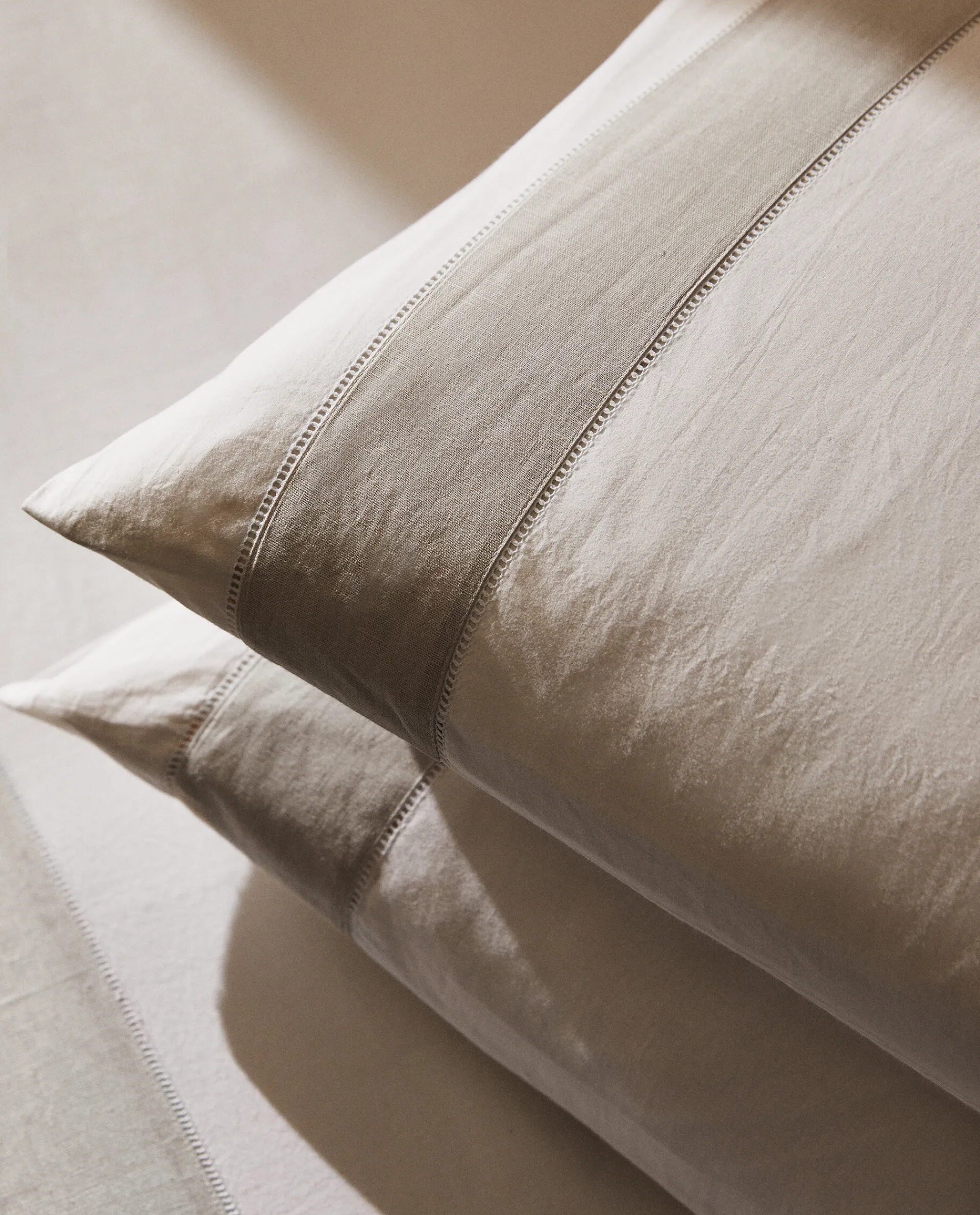 Pillowcases*ZARA Home Pillowcase With Linen Border White