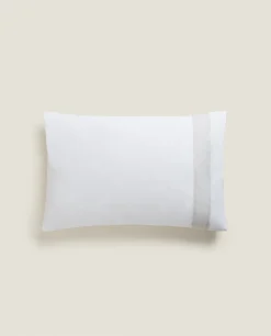 Pillowcases*ZARA Home Pillowcase With Linen Border White