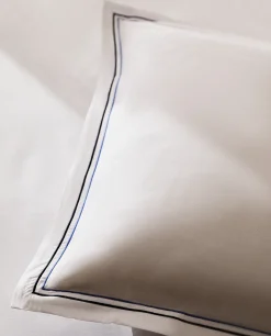 Pillowcases*ZARA Home Pillowcase With Two Embroidered Lines Blue