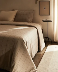 Duvet Covers*ZARA Home Plaid Flannel Duvet Cover Sand