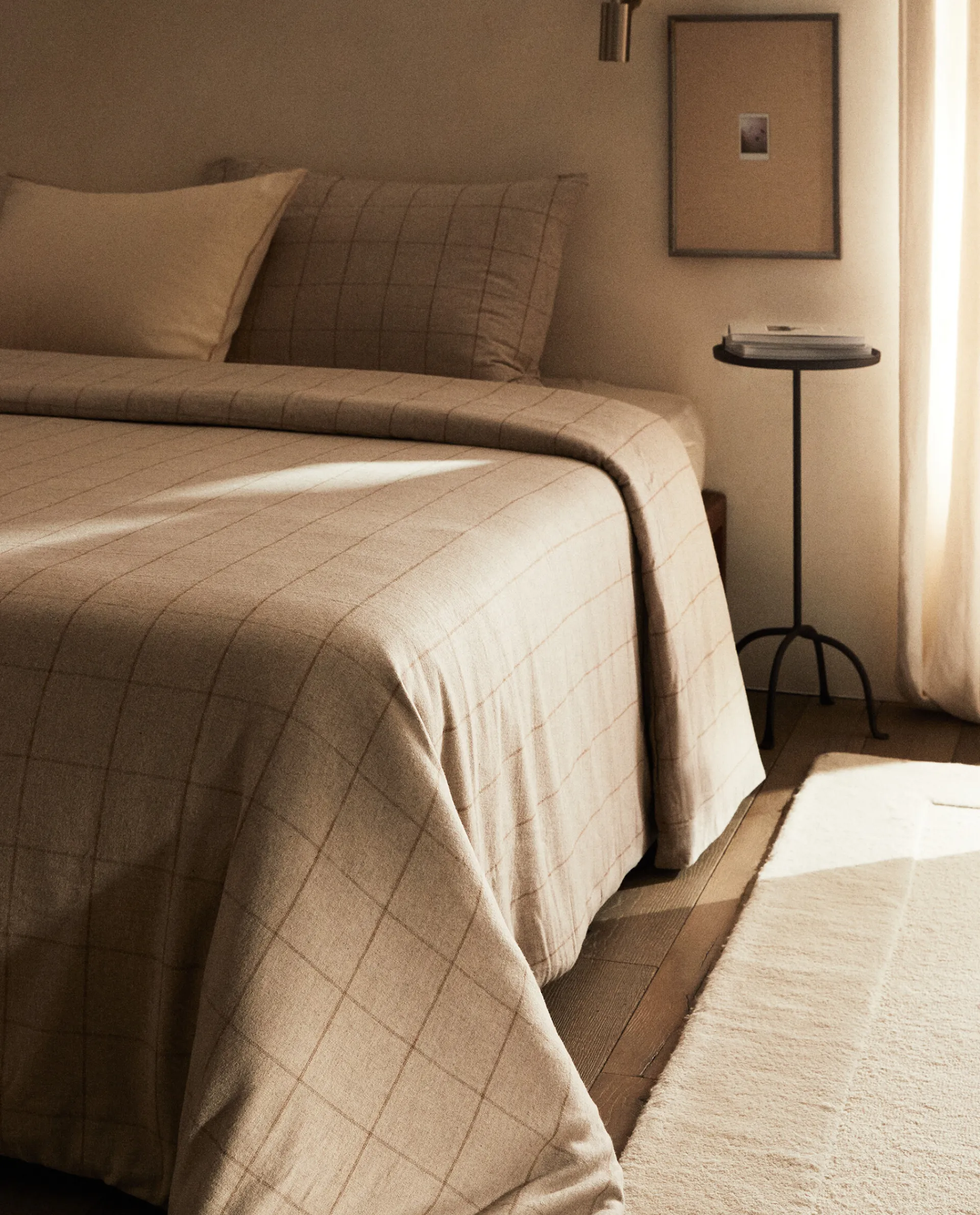 Duvet Covers*ZARA Home Plaid Flannel Duvet Cover Sand