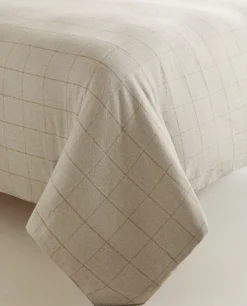 Duvet Covers*ZARA Home Plaid Flannel Duvet Cover Sand