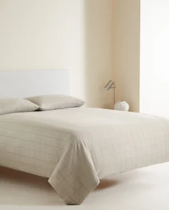 Fitted Sheets*ZARA Home Plaid Flannel Fitted Sheet Sand