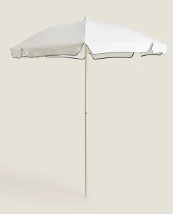 Beachwear*ZARA Home Plain Beach Umbrella (O 63.0") Cream
