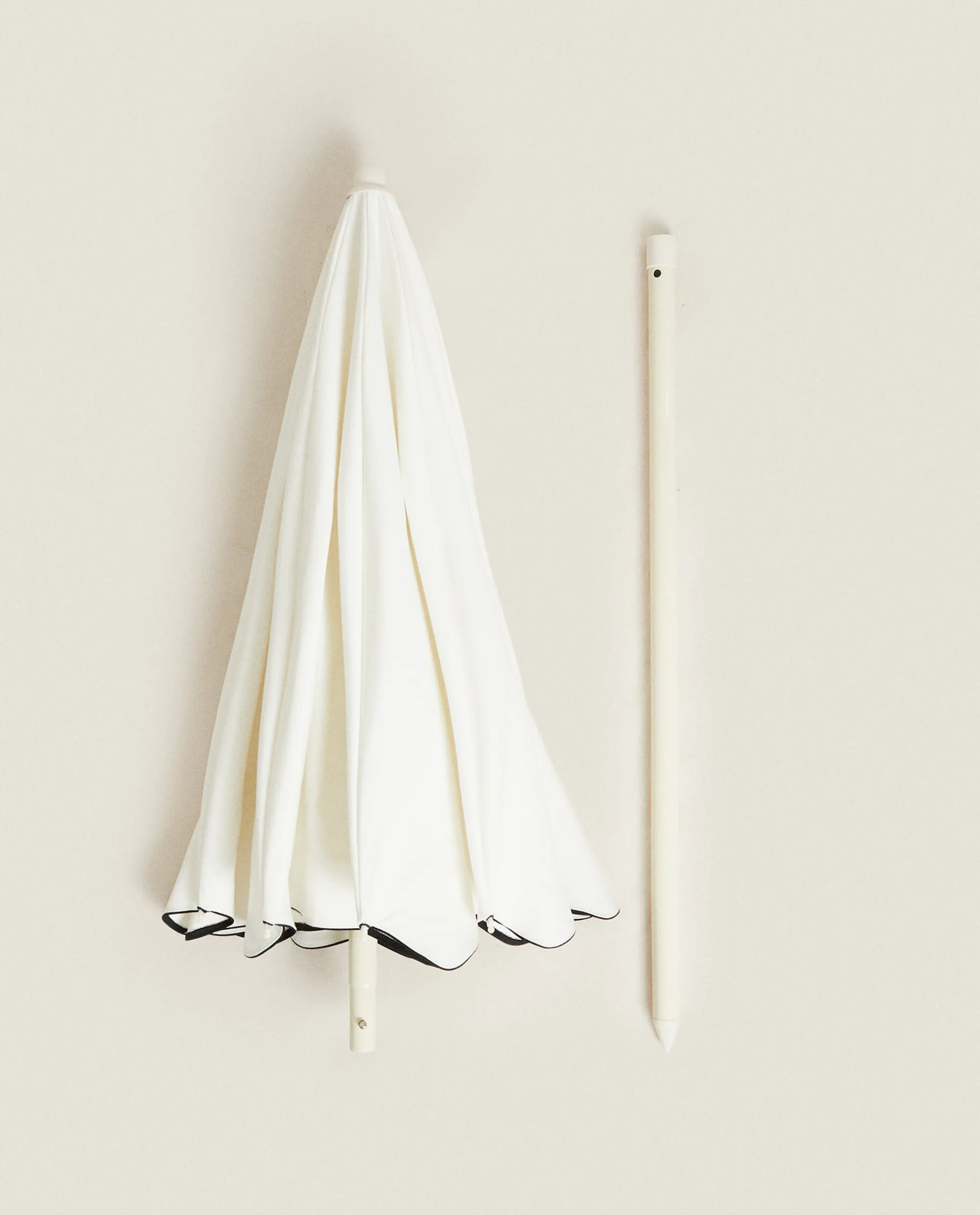 Beachwear*ZARA Home Plain Beach Umbrella (O 63.0") Cream