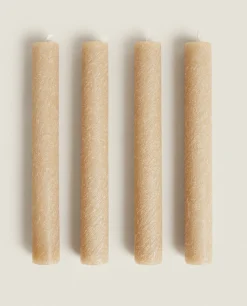 Candles*ZARA Home Plain Candle (Pack Of 4) Orange