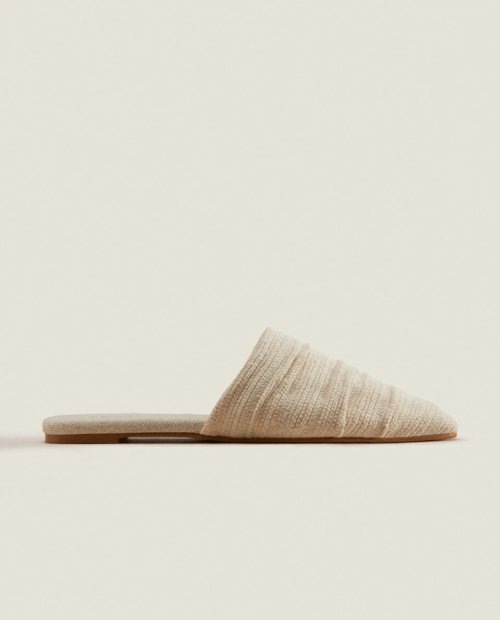 Woman*ZARA Home Pleated Mules Ecru
