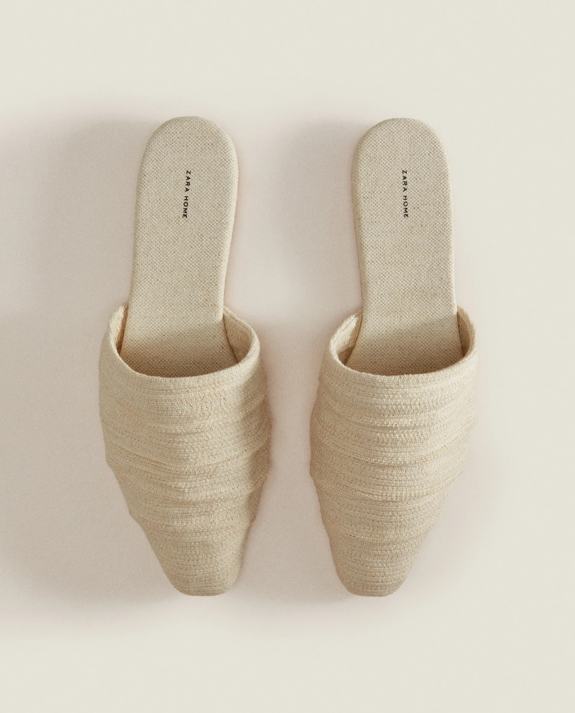 Woman*ZARA Home Pleated Mules Ecru