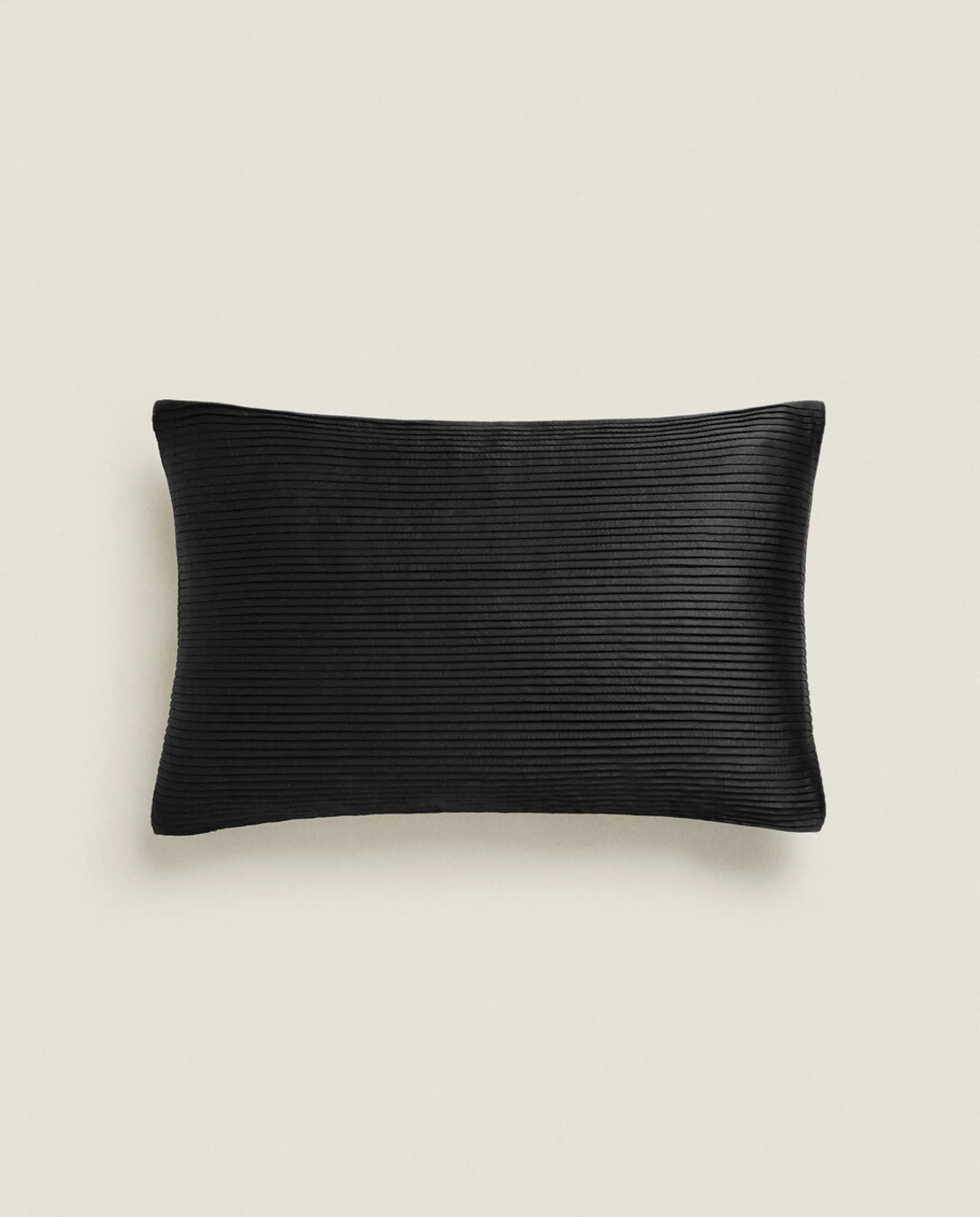 Solid*ZARA Home Pleated Throw Pillow Cover Black