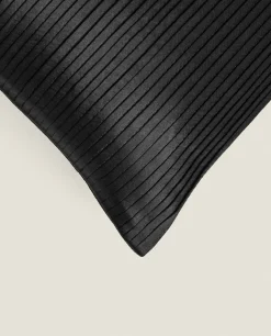 Solid*ZARA Home Pleated Throw Pillow Cover Black