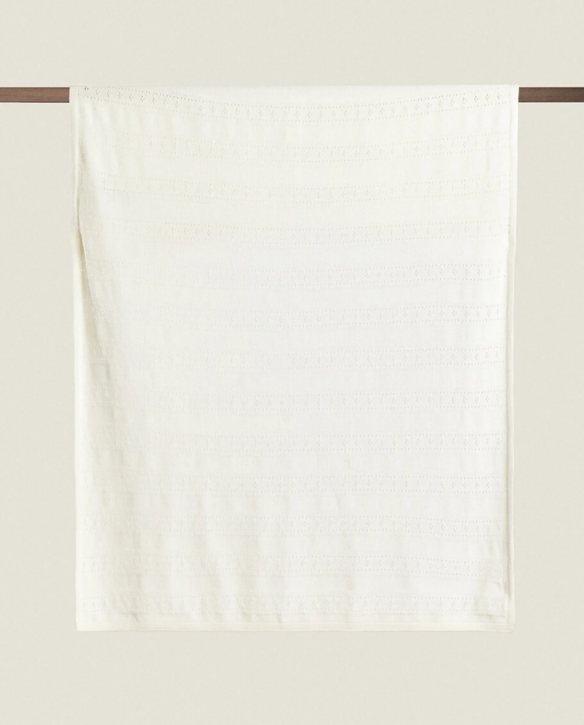 Blankets*ZARA Home Pointelle Cotton Blanket Oyster White