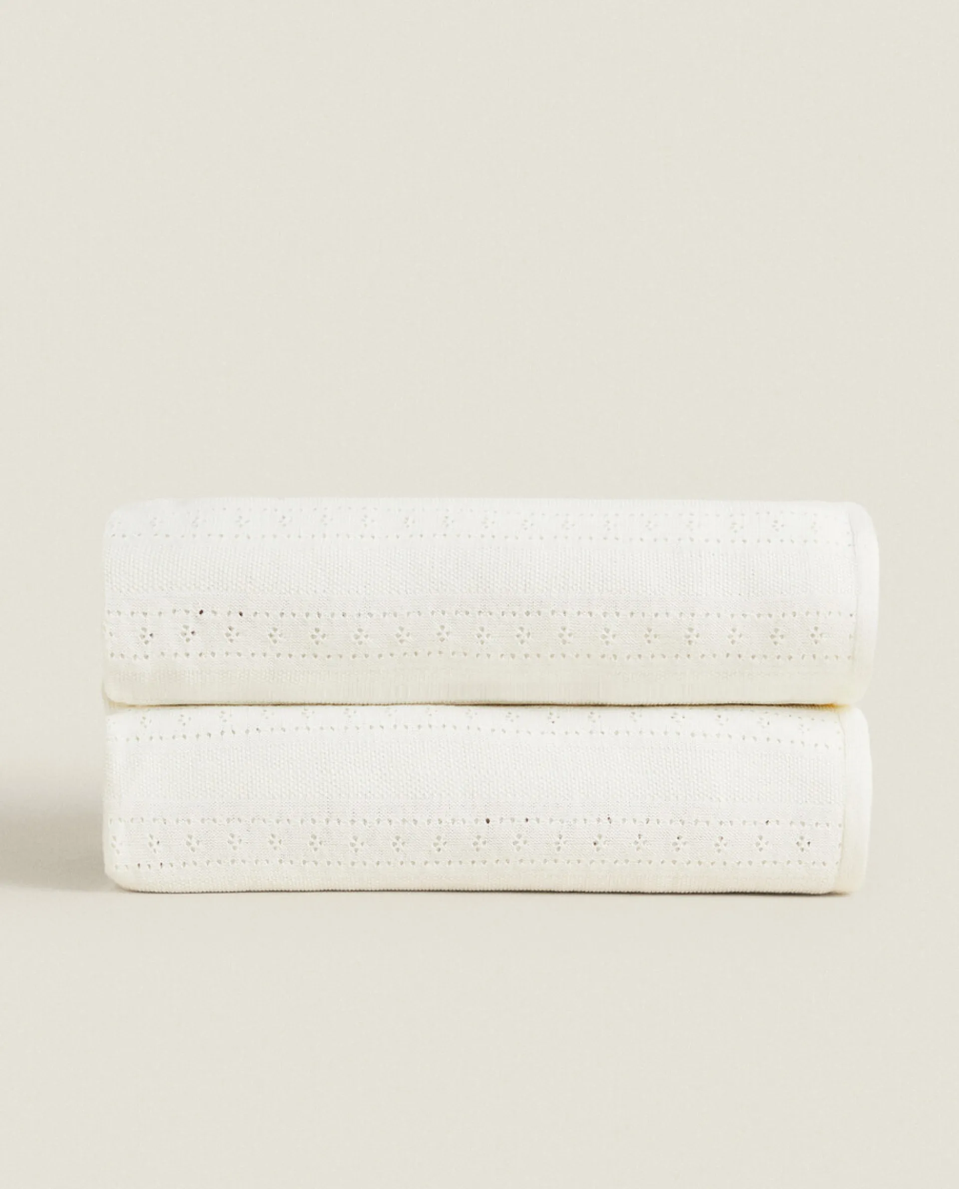 Blankets*ZARA Home Pointelle Cotton Blanket Oyster White