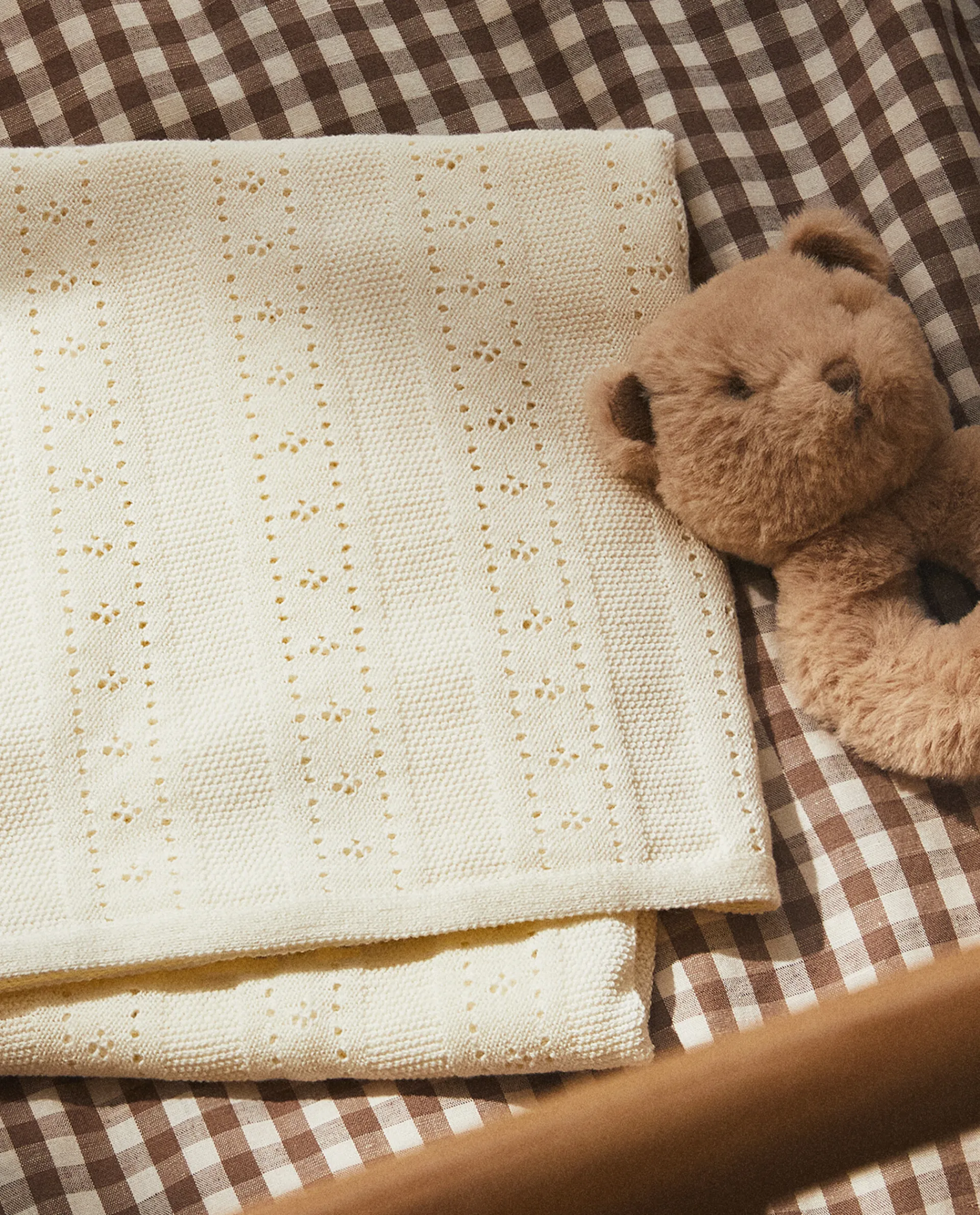 Blankets*ZARA Home Pointelle Cotton Blanket Oyster White