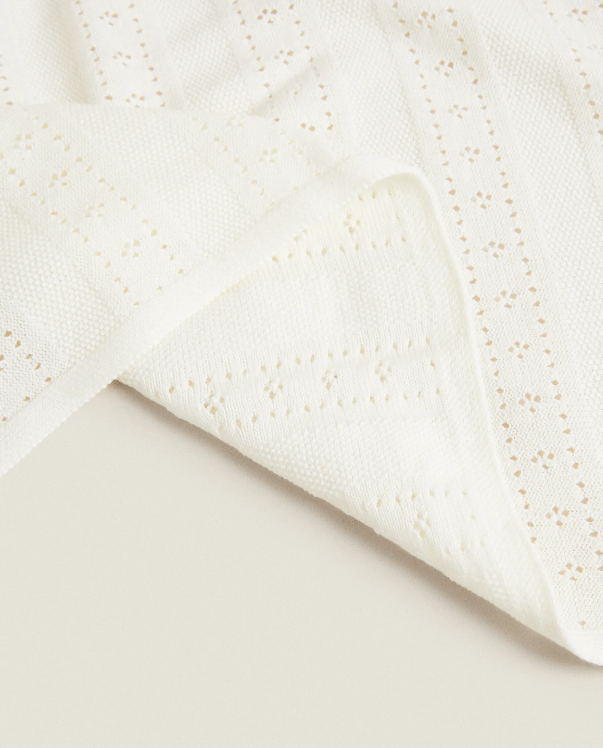 Blankets*ZARA Home Pointelle Cotton Blanket Oyster White