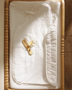 Accessories*ZARA Home Polka Dot Cotton Changing Mat White