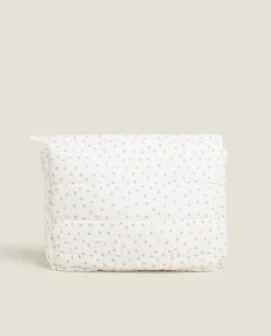 Toiletry Bags*ZARA Home Polka Dot Cotton Toiletry Bag White