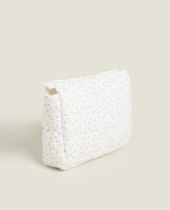 Toiletry Bags*ZARA Home Polka Dot Cotton Toiletry Bag White