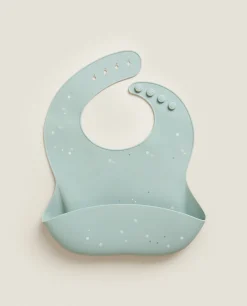 Mealtime*ZARA Home Polka Dot Silicone Bib Green