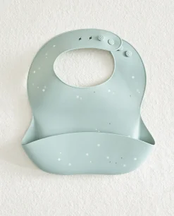 Mealtime*ZARA Home Polka Dot Silicone Bib Green