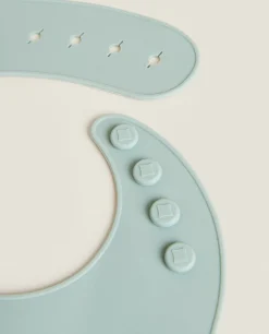 Mealtime*ZARA Home Polka Dot Silicone Bib Green