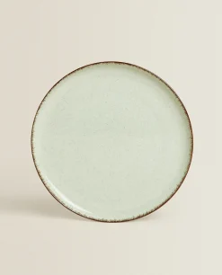 Dinner Plates*ZARA Home Porcelain Dinner Plate With Antique Finish Rim Green